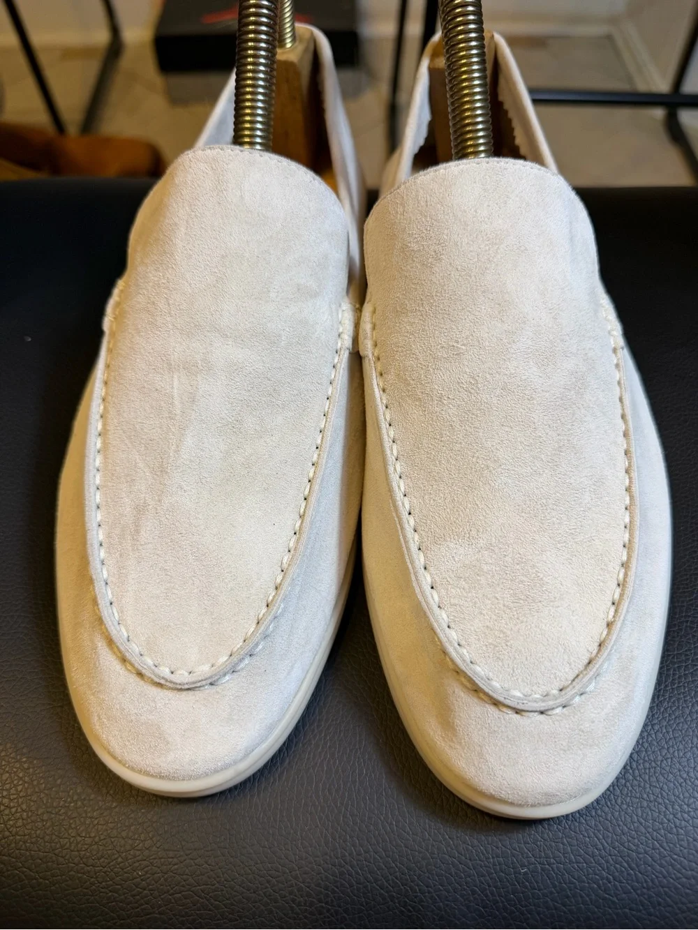 Loro Piana Summer Walk Suede Loafers Classic Beige EU42 New Unworn Italy